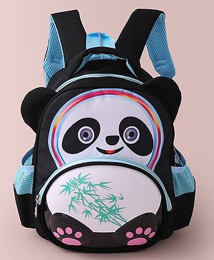 Babyhug Fashion  Backpack with Panda Theme Design - Black