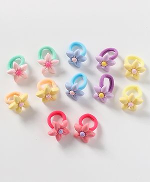 Babyhug Free Size Rubber Band with Floral Applique Pack of 12 - Multicolor