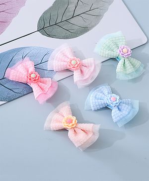 Babyhug Bow & Butterfly Clips with Floral Applique  Free Size  - Multicolor