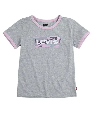 Levi's Half Sleeves Jersey Brand Logo Printed Tee - Grey