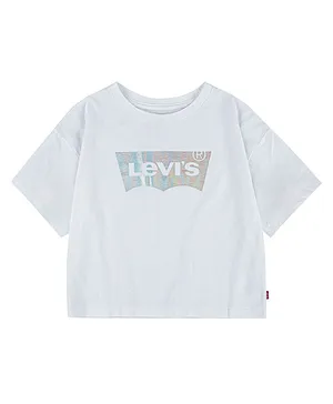 Levi's Meet & Greet Half Sleeves Brand Logo Printed  Tee - White