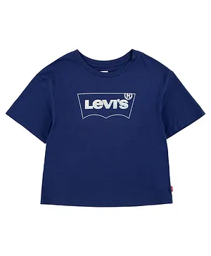 Levi's Meet & Greet Half Sleeve Brand Logo Printed  Tee - Blue