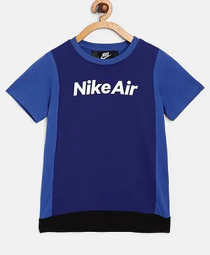 Nike Half Sleeves Air Colour Blocked  Tee  - Blue