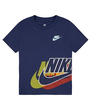 Nike Half Sleeves Placement Brand Name & Logo Printed Futura Sidewinder Ss Tee - Blue
