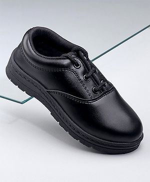 Pine Kids Laced Up  School Shoes  - Black