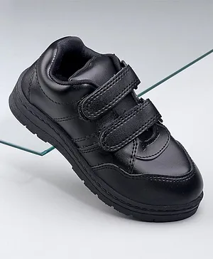 Pine Kids School Shoes with Velcro Closure - Black