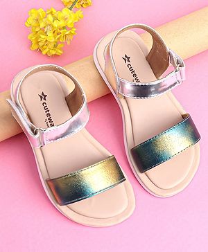 Cute Walk by Babyhug Velcro Closure Sandal - Silver