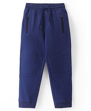 Pine Kids Full Length Solid Track Pants with Zipper Pockets - Blue Depth