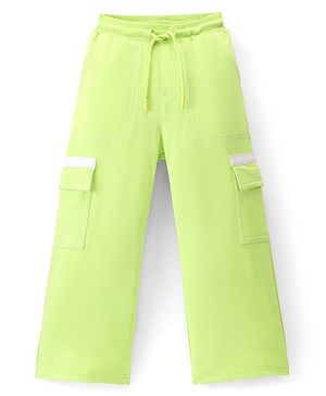 Pine Kids Knit Full Length Solid Lounge & Track Pant - Lime Punch