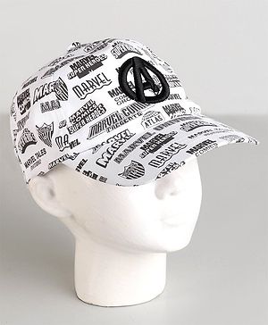 Pine Kids Marvel Cotton Avengers Baseball Cap White - Diameter 16.5 cm