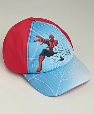 Babyhug Marvel Spiderman Summer Cap - Red & Blue