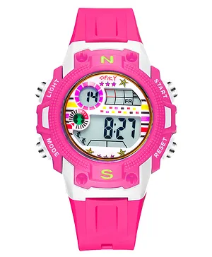 Spiky Round Multi-Functional Sports Unisex Kids Digital Watch - Pink