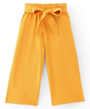 Babyhug Single Jersey Cotton Knit Full Length Culottes Solid Colour - Yellow