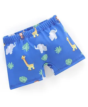 Babyhug Giraffe Print Swimming Trunk - Blue