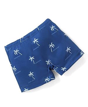 Babyhug Swimming Trunks Beach Theme Print -Navy Blue
