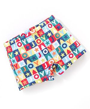 Babyhug Text Print Swimming Trunk - Multicolour