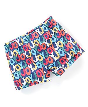 Babyhug Text Print Swimming Trunk - Multicolour