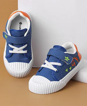 Cute Walk by Babyhug Casual Shoes with Velcro and Dinosaur Embroidery - Blue