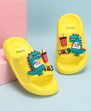 Pine Kids Slip On Style Clogs with Dino Jibbitz - Yellow