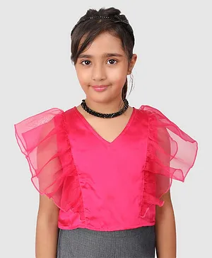 Jelly Jones Frill Half Sleeves Ruffle Detailed Top - Pink