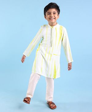Babyhug 100% Cotton Woven Full Sleeves Tie & Dye Printed Kurta Pajama Set - Yellow