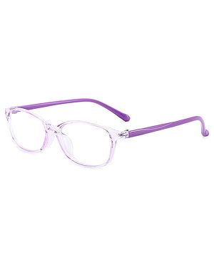 SYGA Children's Anti-Blue Light Glasses Round Full Frame Lightweight Glasses Suitable For Age 4-12Years old(Transparent purple frame purple legs)