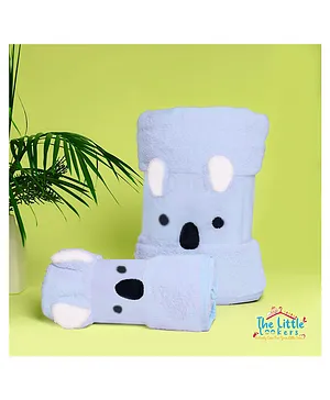 THE LITTLE LOOKERS Pack Of 2 Animal Detailed Towels - Sky Blue