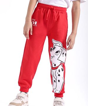 Babyhug Disney Cotton Looper Full Length Lounge & Track Pant 101 Dalmations Theme - Red