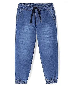 Pine Kids Cotton Blend Woven Full Length Solid Color Denim Jeans - Blue