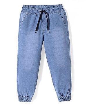 Pine Kids Cotton Blend Woven Full Length Solid Color Denim Jeans - Light Blue
