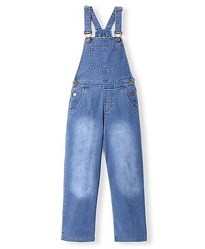 Pine Kids Sleeveless Washed Denim Dungaree - Ice Blue