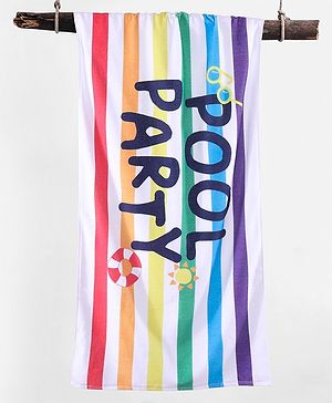 Pine Kids Cotton Woven Towel with Text Print L 124.5 x B 61 cm - Multicolour