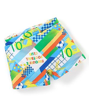 Babyhug Swimming Trunks Sports Themed Print- Multicolour
