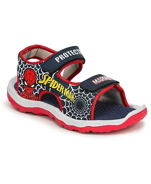 Toothless Marvel Avengers Featuring Spider Man Printed Velcro Closure Sandals - Navy Blue