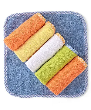 Babyhug Terry Woven Hand & Face Towel Pack Of 6 L 25.4 x B 25.4 cm - Multicolour