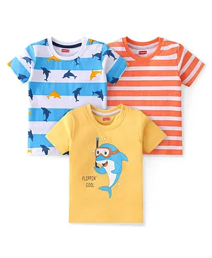 Buy PURPLE UNITED KIDS Cotton Jersey Full Sleeves Gold Fish Printed Tee  Blue for Girls (2-3Years) Online in India, Shop at  - 15921425