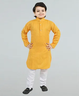 Yellow kurta best sale pajama for boys