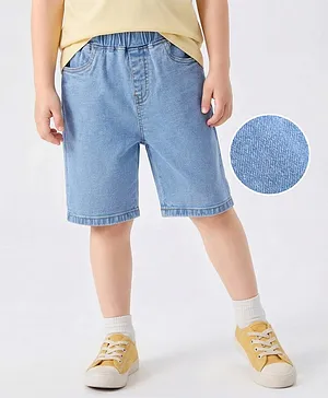 Mark & Mia Denim Capri Solid
                              Coloured - Light Blue