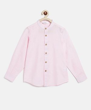 Campana 100% Cotton Full Sleeves Solid Shirt - Soft Pink