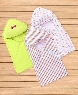 Babyhug Interlock Wrappers Pack of 3 L 76.2 x B 76.2 cm - Multicolour