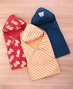 Babyhug Interlock Wrappers Pack of 3 L 76.2 x B 76.2 cm - Multicolour