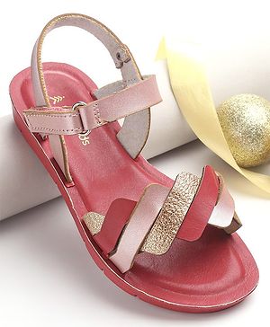 Pine Kids Sandals with Velcro Closure  -Red