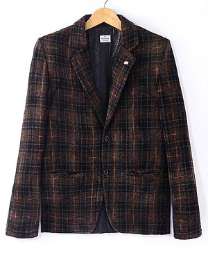 Noddy Full Sleeves Checked Blazer - Black