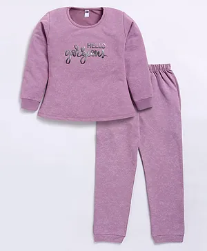 Nottie Planet Full Sleeves Perfectly Imperfect Text Printed Coordinating Pajama Set - Pink