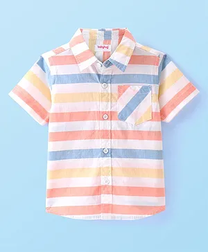 Babyhug Cotton Woven Half Sleeves Striped Shirt - Multicolor