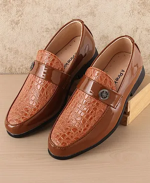 Pine Kids Slip On Loafer Shoes -  Brown