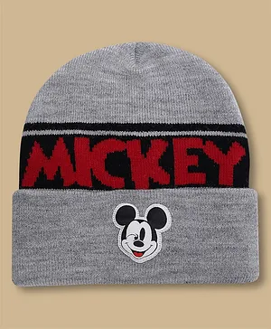 Kidsville Mickey & Friends Featuring Character Printed  Beanie - Grey