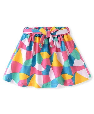 Babyhug Single Jersey Knit Mid Thigh Length Abstract Printed Skirt - Multicolour