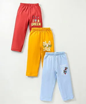 OHMS Single Jersey Full Length Lounge and Track Pants Animal & Text Print Pack of 3 - Multicolour
