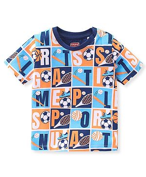 Babyhug 100% Cotton Knit Half Sleeves T-Shirt Balls  Print - Multicolour